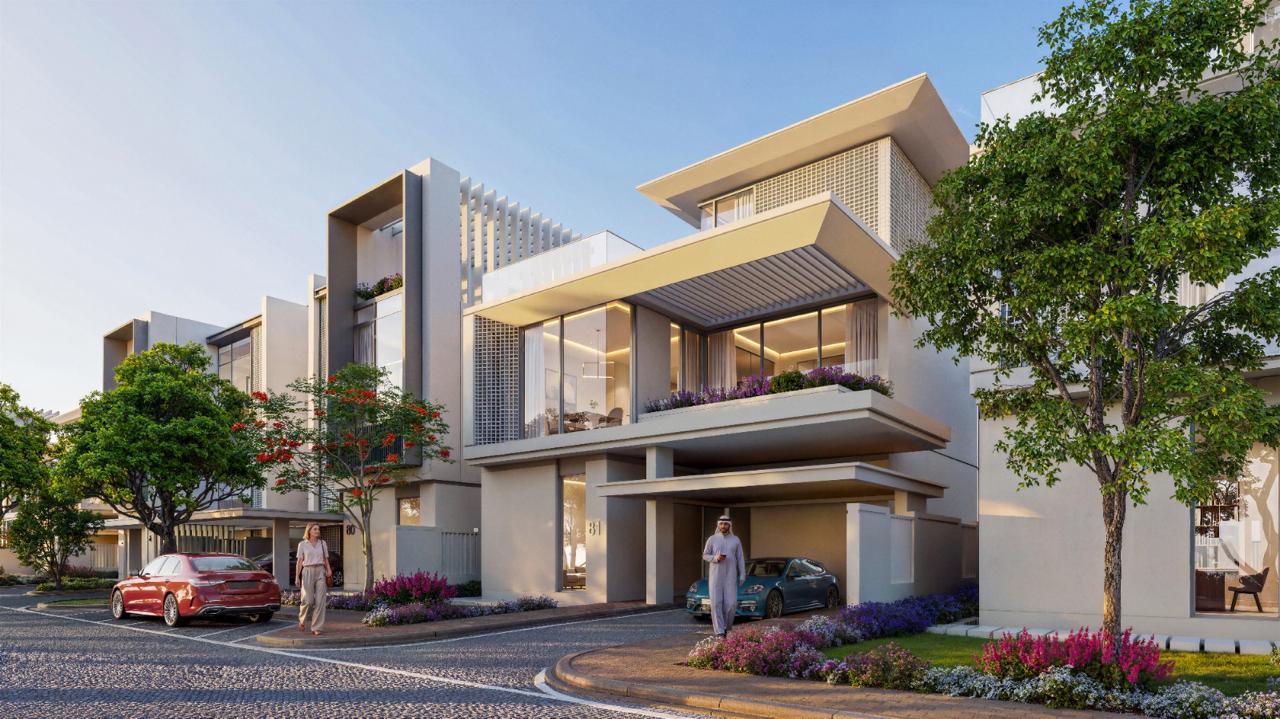 Azizi Florence Sharjah &mdash; a corner-plot villa at sunset
