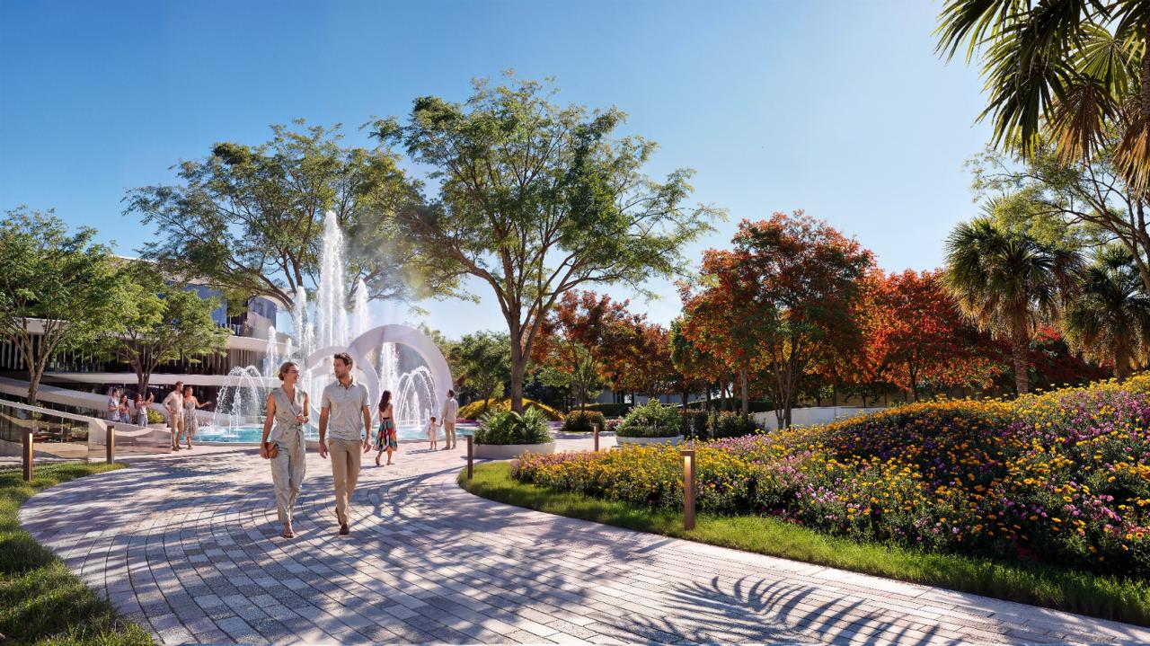 Azizi Florence Sharjah &mdash; the fountain plaza in daylight