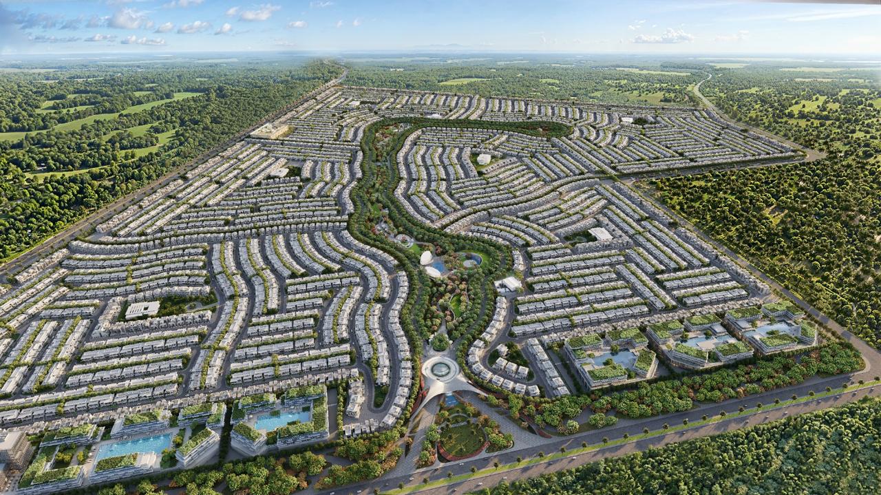Azizi Florence Sharjah &mdash; the full 30 million sq. ft. master plan seen from the air