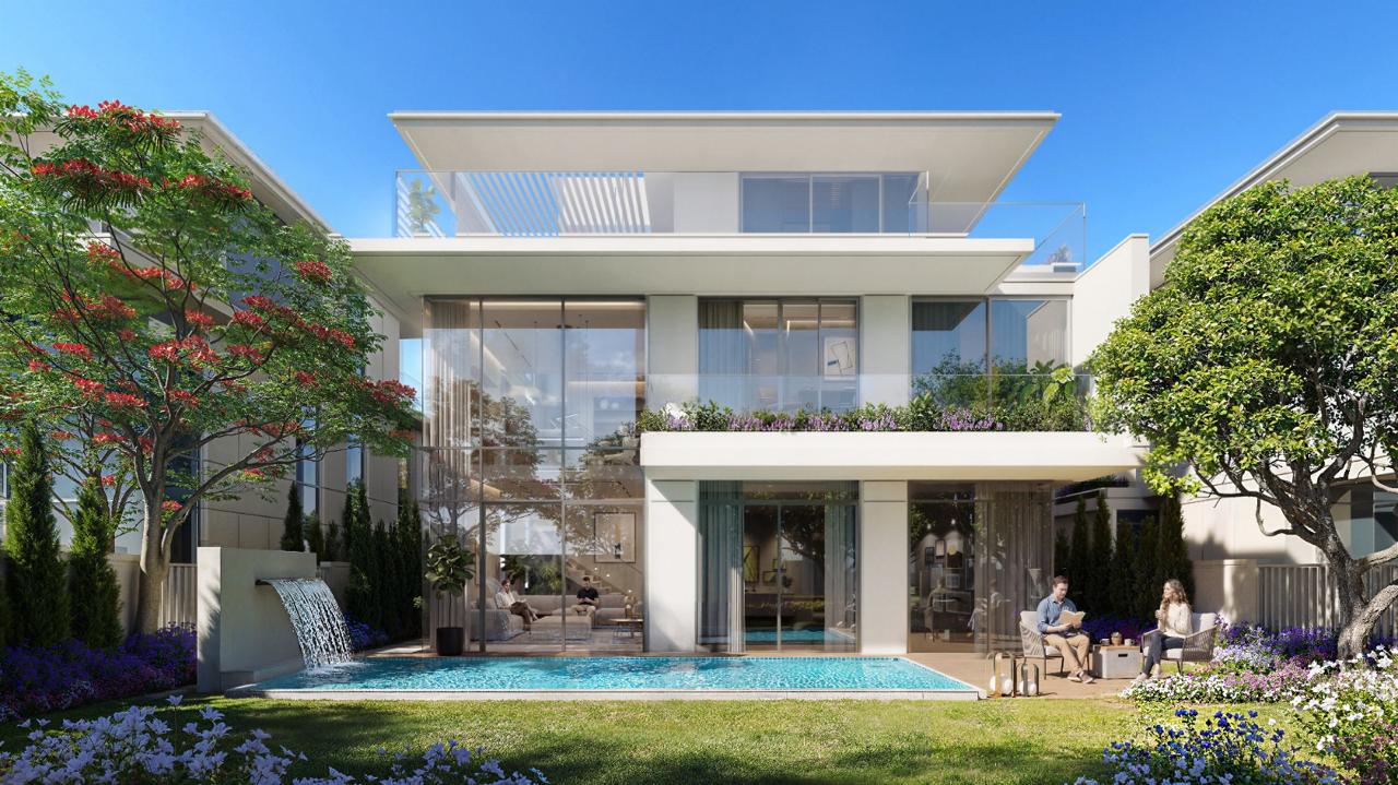 Azizi Florence Sharjah 6 bedroom park-facing villa &mdash; park-facing elevation