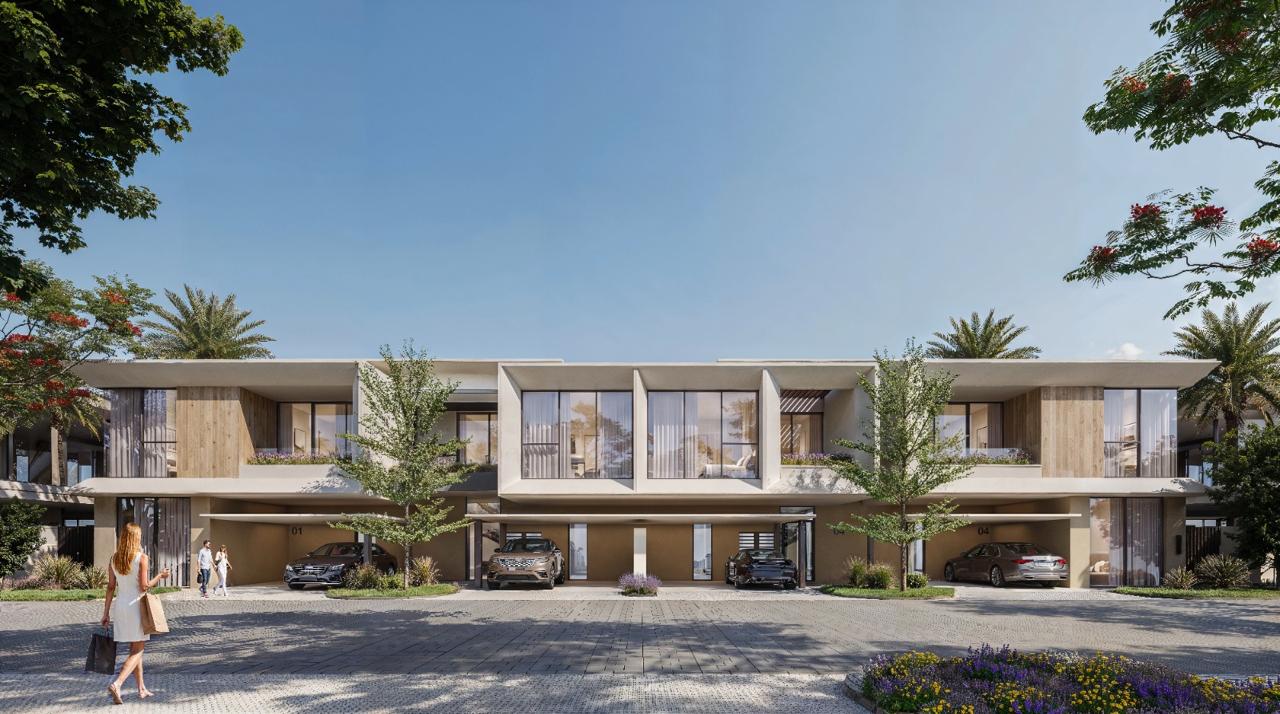 Azizi Florence Sharjah &mdash; a row of townhouses framed by palms
