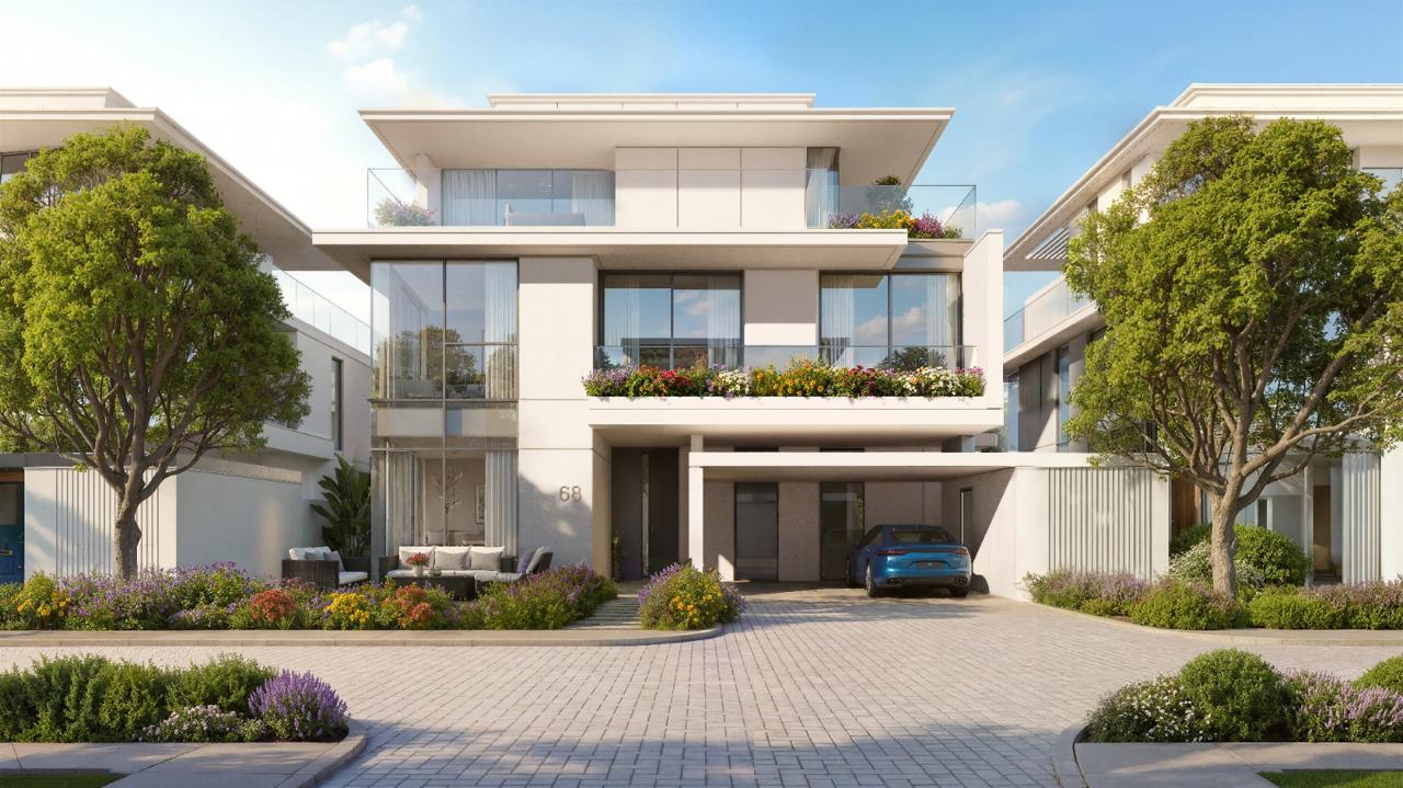 Azizi Florence Sharjah &mdash; a symmetrical villa frontage in daylight