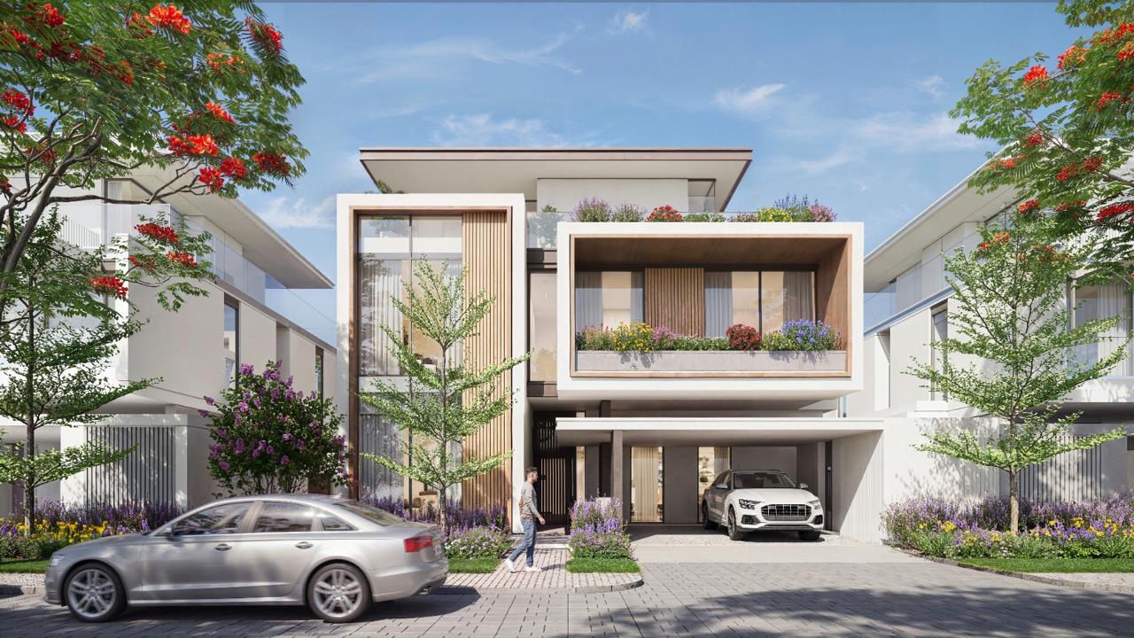 Azizi Florence Sharjah &mdash; a villa with a timber screen facade